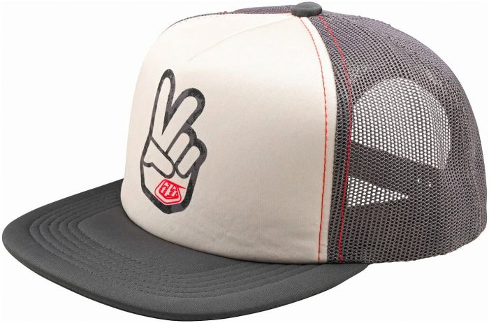 Troy Lee Trucker Snapback Cap – Peace Out - Vintage White / Carbon