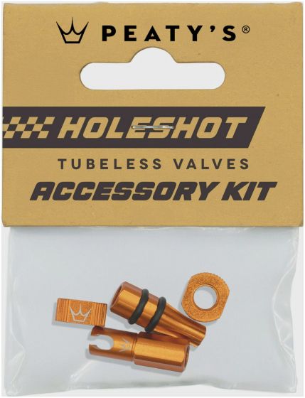 Peaty's Holeshot Fast Flow Tubeless Valves Accessory Kit – Mango