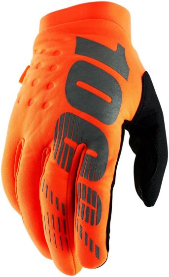 100% Brisker Cold Weather Youth Gloves – Fluo Orange