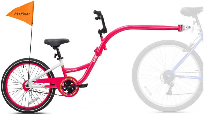 WeeRide Kazam Link Kids Tagalong Trailer Bike – Pink