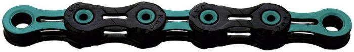 KMC X11 DLC Waxed 11-Speed Chain – Black / Celeste