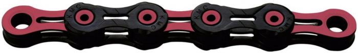 KMC X11 DLC Waxed 11-Speed Chain – Black / Pink