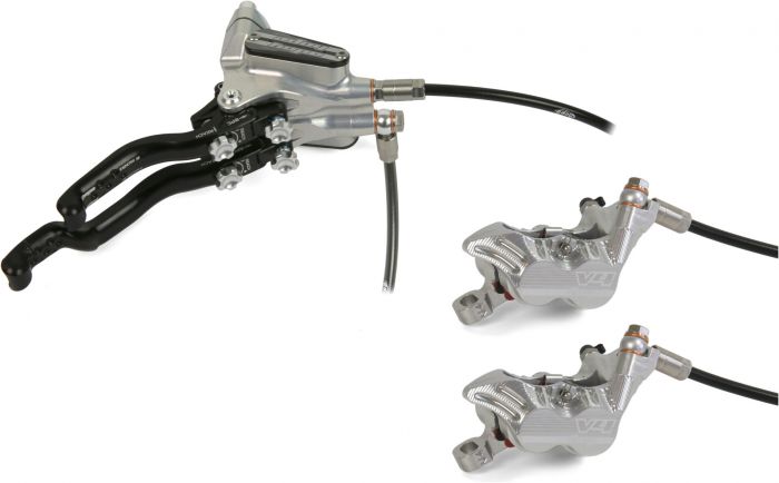 Hope Tech 3 V4 Duo Disc Brake Set – Silver