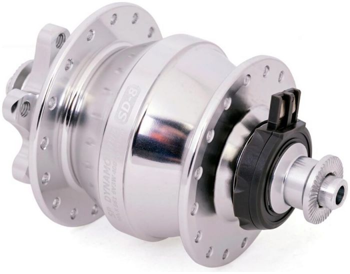 SP SD-8 Dynamo Disc Front Hub – Silver