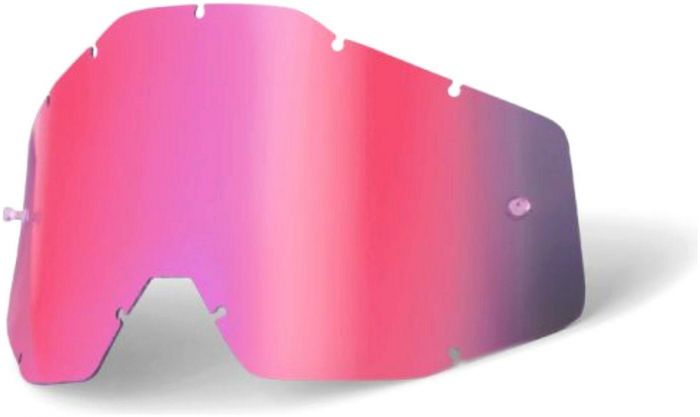 100% Accuri / Racecraft Strata Anti-Fog Lens – Pink Mirror / Smoke