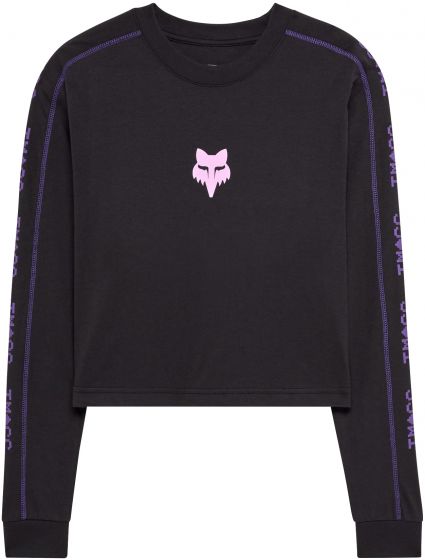 Fox Image Phantom Crop Womens Long Sleeve T-Shirt