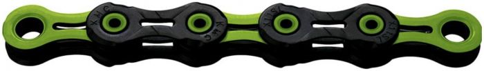 KMC X11 DLC Waxed 11-Speed Chain – Black / Apple Green