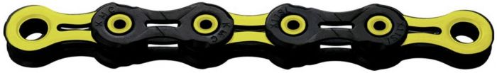 KMC X11 DLC Waxed 11-Speed Chain – Black / Yellow
