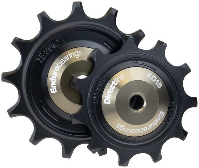 Enduro XD-15 Direct Line Jockey Wheels – Black / Gold