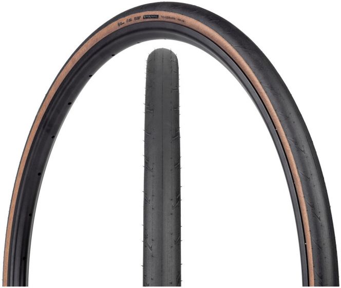 Teravail Telegraph Light & Supple 700c Tubeless Tyre – Black / Tan