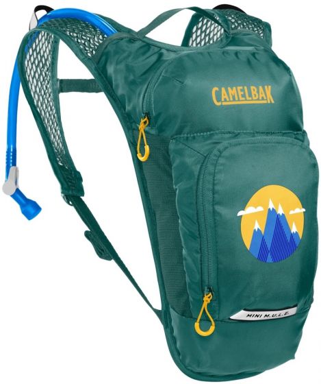 CamelBak Mini Mule 5L Kids Hydration Pack – Green / Mountains, image 1 of 6