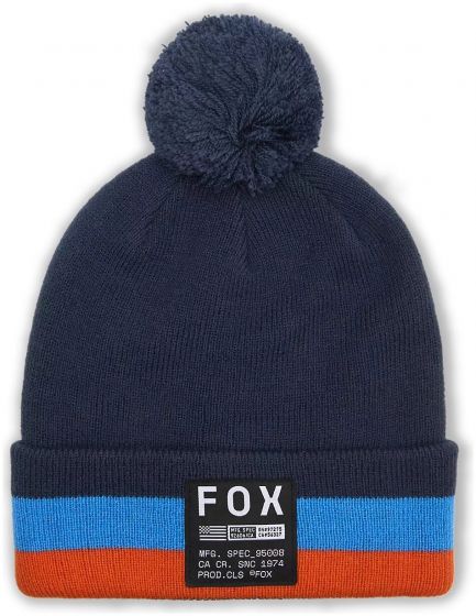 Fox Fracture Pom Beanie – Midnight Blue