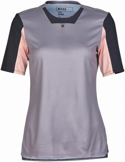 Fox Womens Defend Short Sleeve Jersey – Stone