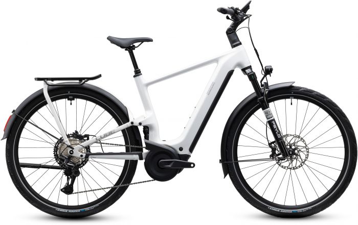 Cube Kathmandu Hybrid ONE11 HPC SLX 800 Crossbar 2027 Electric Bike – Metallicwhite / Prizm