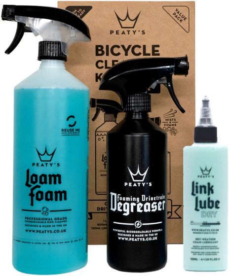 Peaty's Wash Degrease Dry Lubricate Bicycle Cleaning Kit