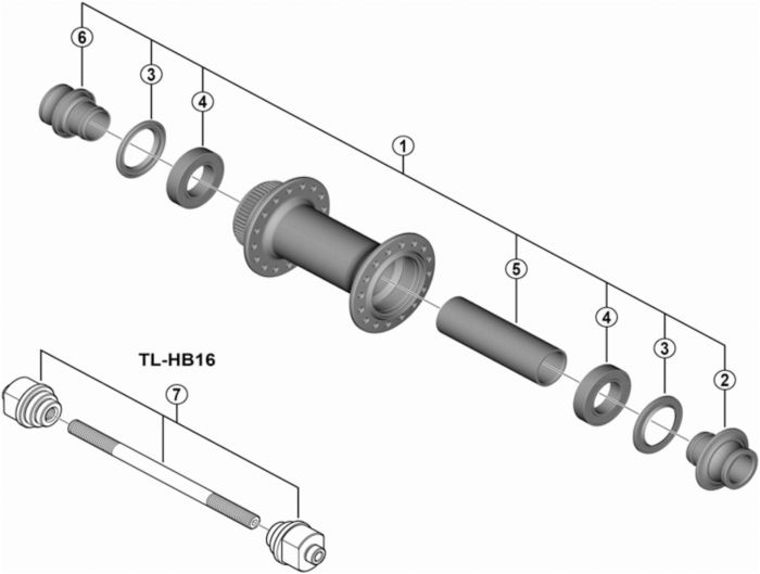 Shimano HB-MT410-B Complete Hub Axle