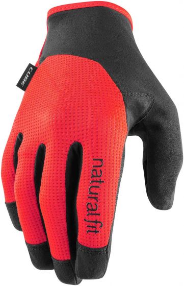 Cube X NF Long Finger Gloves – Black / Red