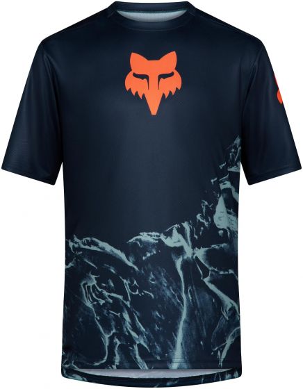 Fox Ranger Image Print Youth Short Sleeve Jersey – Arctic Blue