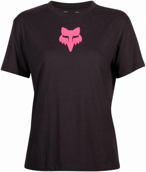 Fox Head Basic Womens Short Sleeve T-Shirt – Black / Pink