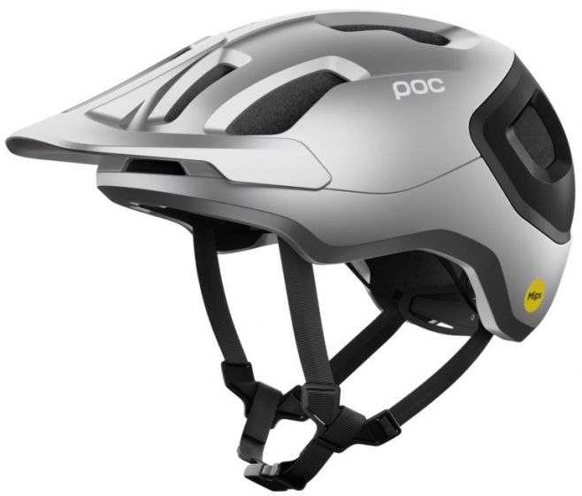 POC Axion Race MIPS Helmet – Uranium Black / Argentite Silver
