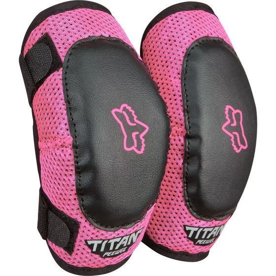 Fox Peewee Titan Kids Elbow Pads – Black / Pink