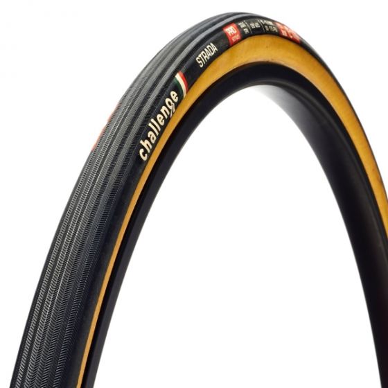 Challenge Strada Pro 25 700c Clincher Road Tyre – Black/Tan