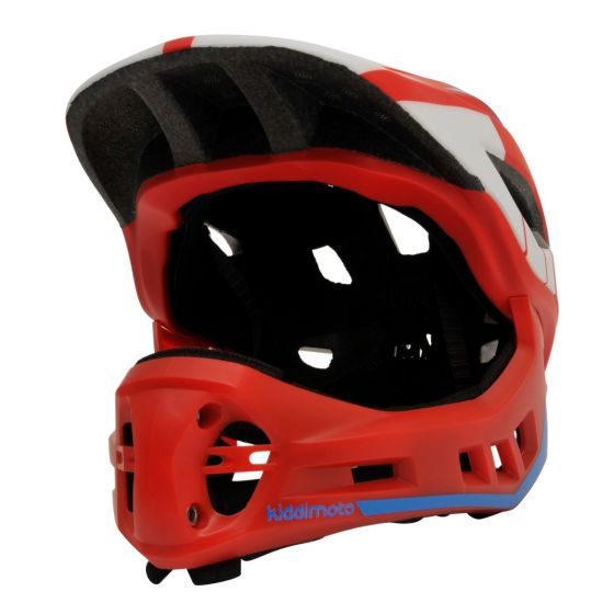 Kiddimoto Ikon Full Face Kids Helmet - Red/Blue