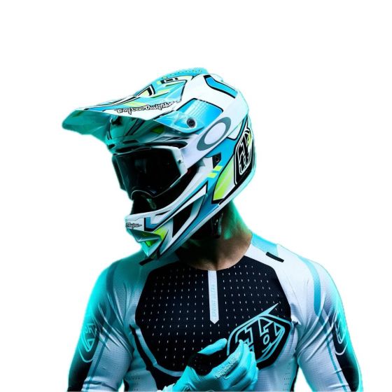 Troy Lee D4 Composite MIPS Helmet – Crest - Real Teal, image 1 of 4