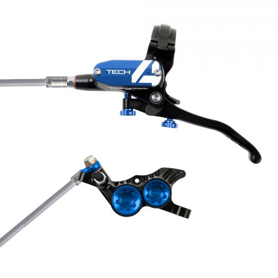 Hope Tech 4 V4 Disc Brake Set With Braided Hose – Black / Blue
