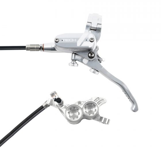 Hope Tech 4 V4 Disc Brake Set With Black Hose – Silver / Silver
