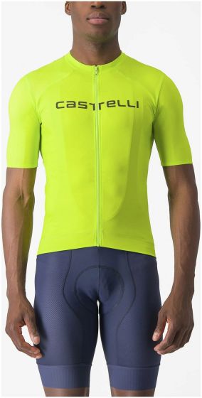 Castelli Prologo Lite Short Sleeve Jersey – Electric Lime / Deep Green