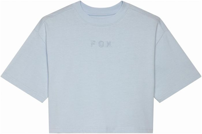Fox Wordmark Premium Womens Short Sleeve Crop T-Shirt – Pale Blue