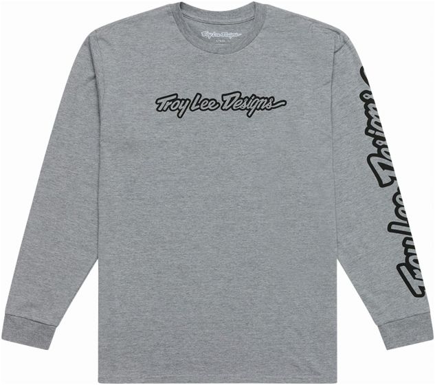 Troy Lee Signature Long Sleeve T-Shirt – Grey Heather