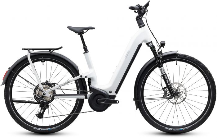 Cube Kathmandu Hybrid ONE11 HPC SLX 800 Step-Through 2027 Electric Bike – Metallicwhite / Prizm
