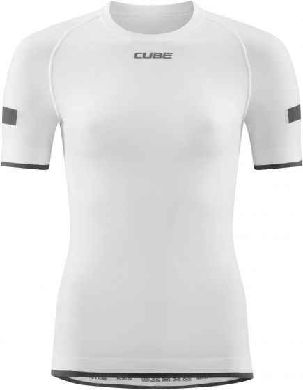 Cube Race BE Cool Womens Short Sleeve Base Layer – White
