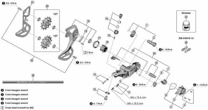 thumbnail image 2 of Shimano Rear Derailleur Pulley Set - 11-Speed - XT RD-M8000 2 of 10
