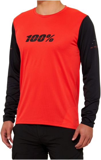 100% Ridecamp Long Sleeve Jersey – Red / Black