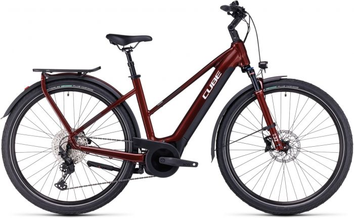 Cube Touring Hybrid EXC 625 Trapeze 2023 Electric Bike – Red / White