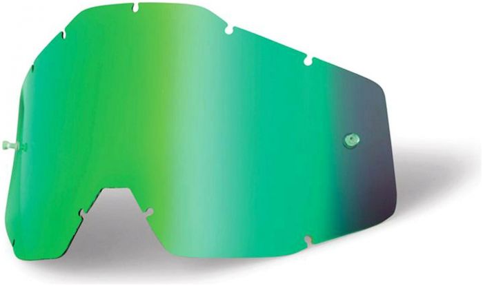 100% Accuri / Racecraft Strata Anti-Fog Lens – Green Mirror