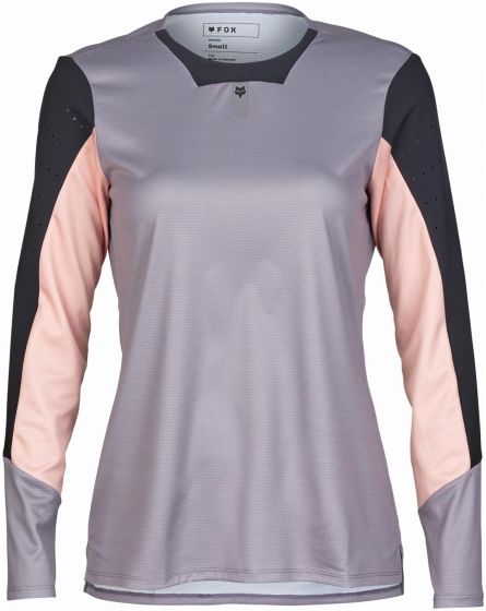 Fox Womens Defend Long Sleeve Jersey – Stone