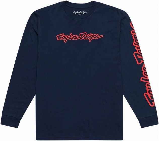 Troy Lee Signature Long Sleeve T-Shirt – Navy