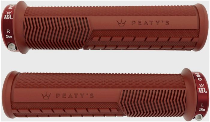 Peaty's Monarch Pro Knurl Grips – Brick Red