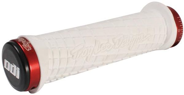 ODI Troy Lee Designs Lock-On MTB Grips – White/Red
