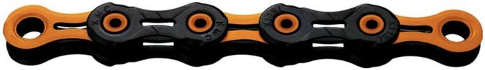 KMC X11 DLC Waxed 11-Speed Chain – Black / Orange