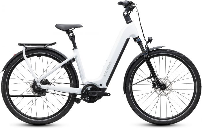 Cube Kathmandu Hybrid Deluxe Pro 800 Step-Through 2027 Electric Bike – Metallicwhite / Chrome