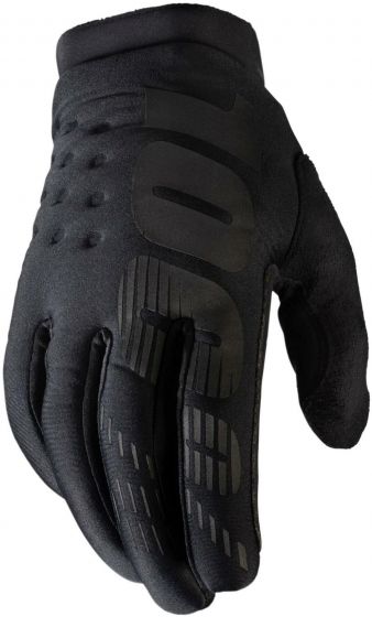 100% Brisker Cold Weather Youth Gloves – Black / Grey