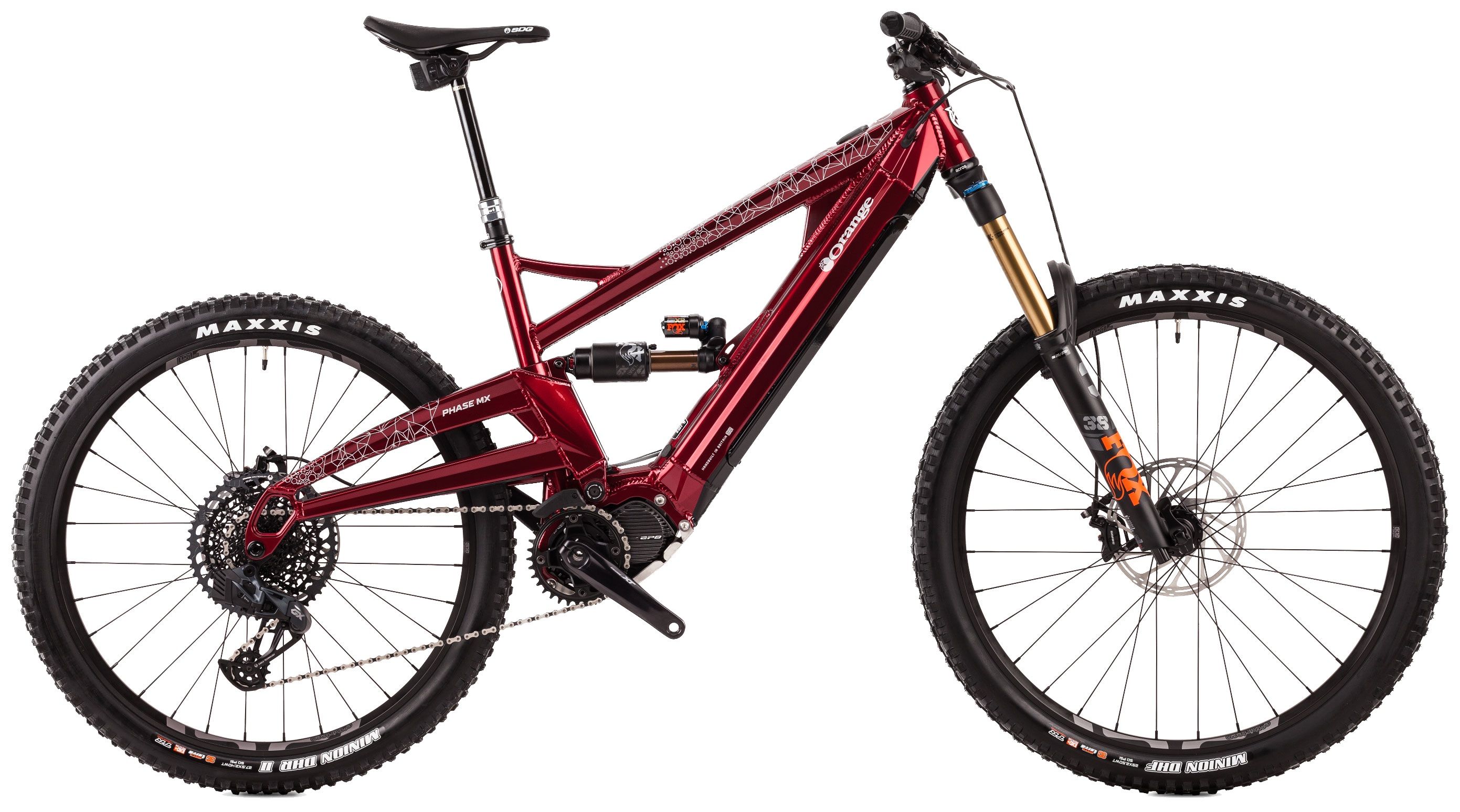 Orange electric mountain store bike