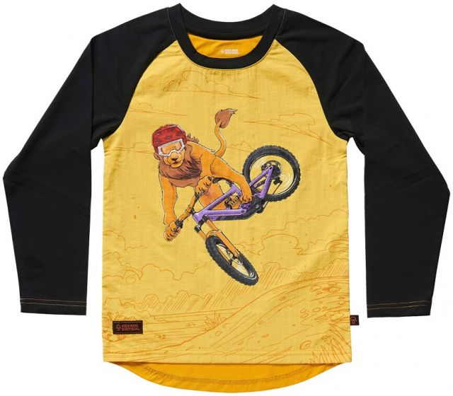 Kids Ride Shotgun Lion Windproof Kids Long Sleeve Jersey