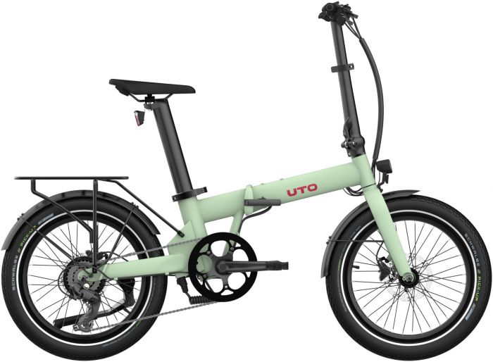 UTO Afternoon Origins 20-Inch Folding Electric Bike – Sage Green