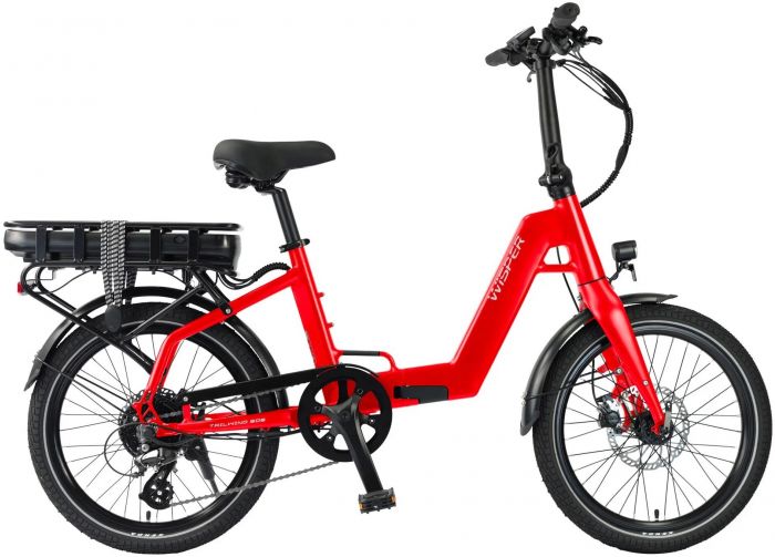 Wisper Tailwind 806 20-Inch Folding Electric Bike – Red